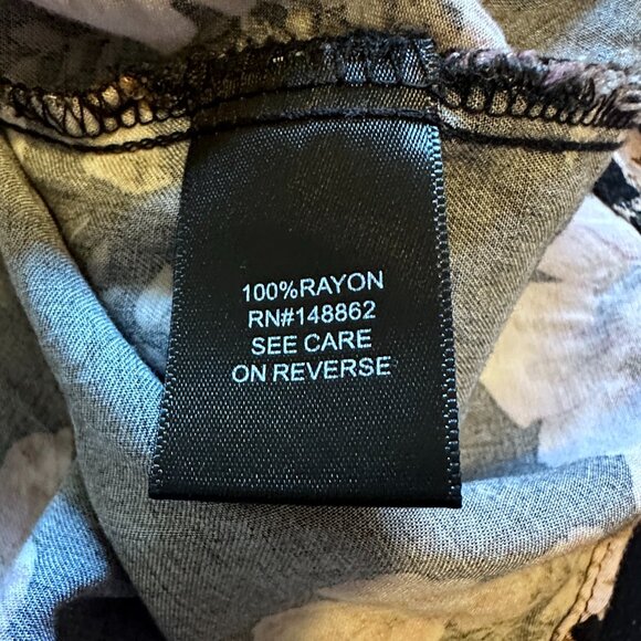 Torrid Size 5 Black Vintage Floral Y-neck shirt - Picture 2 of 12